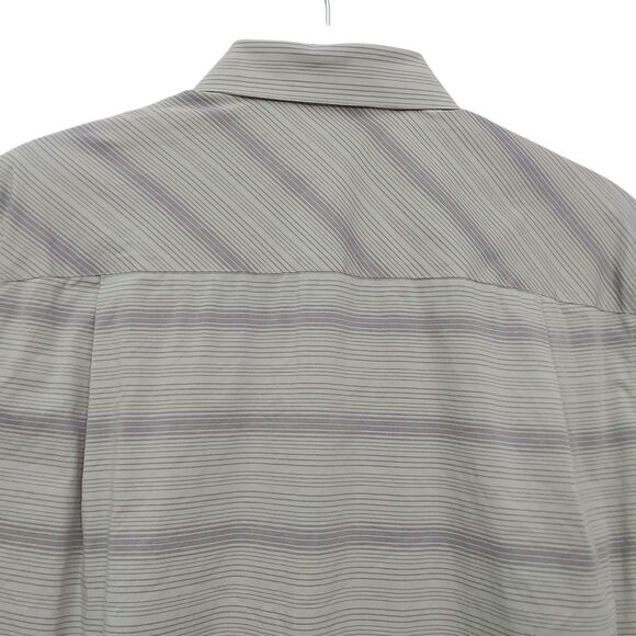 Travis Mathew Shirt Mens Medium Gray Short Sleeve Lightweight Striped Casual - Picture 6 of 10